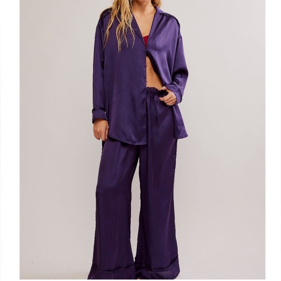 NWT  Free People Dreamy Days Solid PJ Set / Gothic Grape  Size: S - Picture 1 of 4